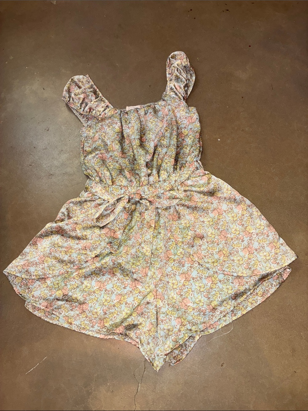Altar'd State satin Pastel Floral Romper